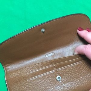 Coach thin brown wallet
